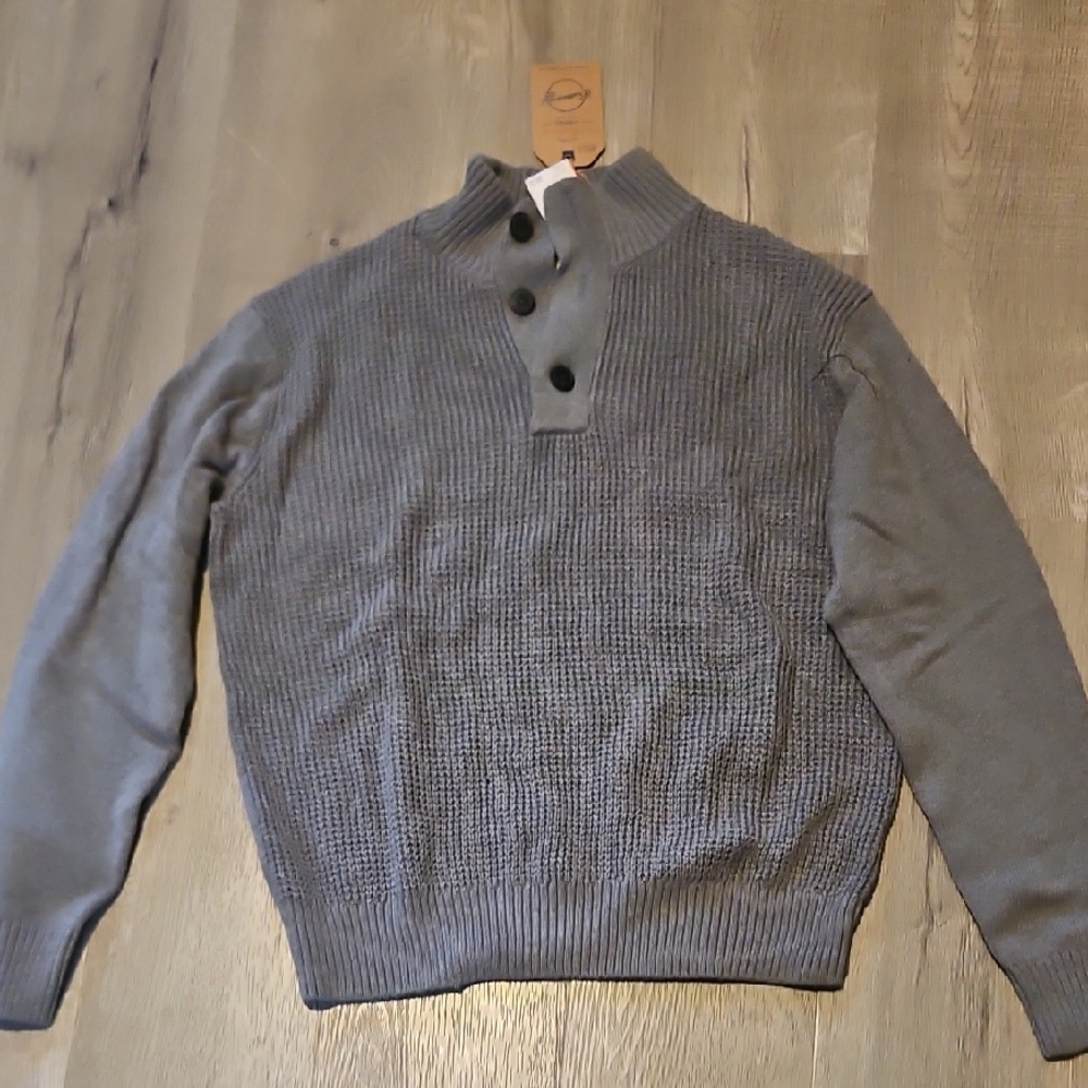 Weatherproof Men's Charcoal Button-Collar Sweater